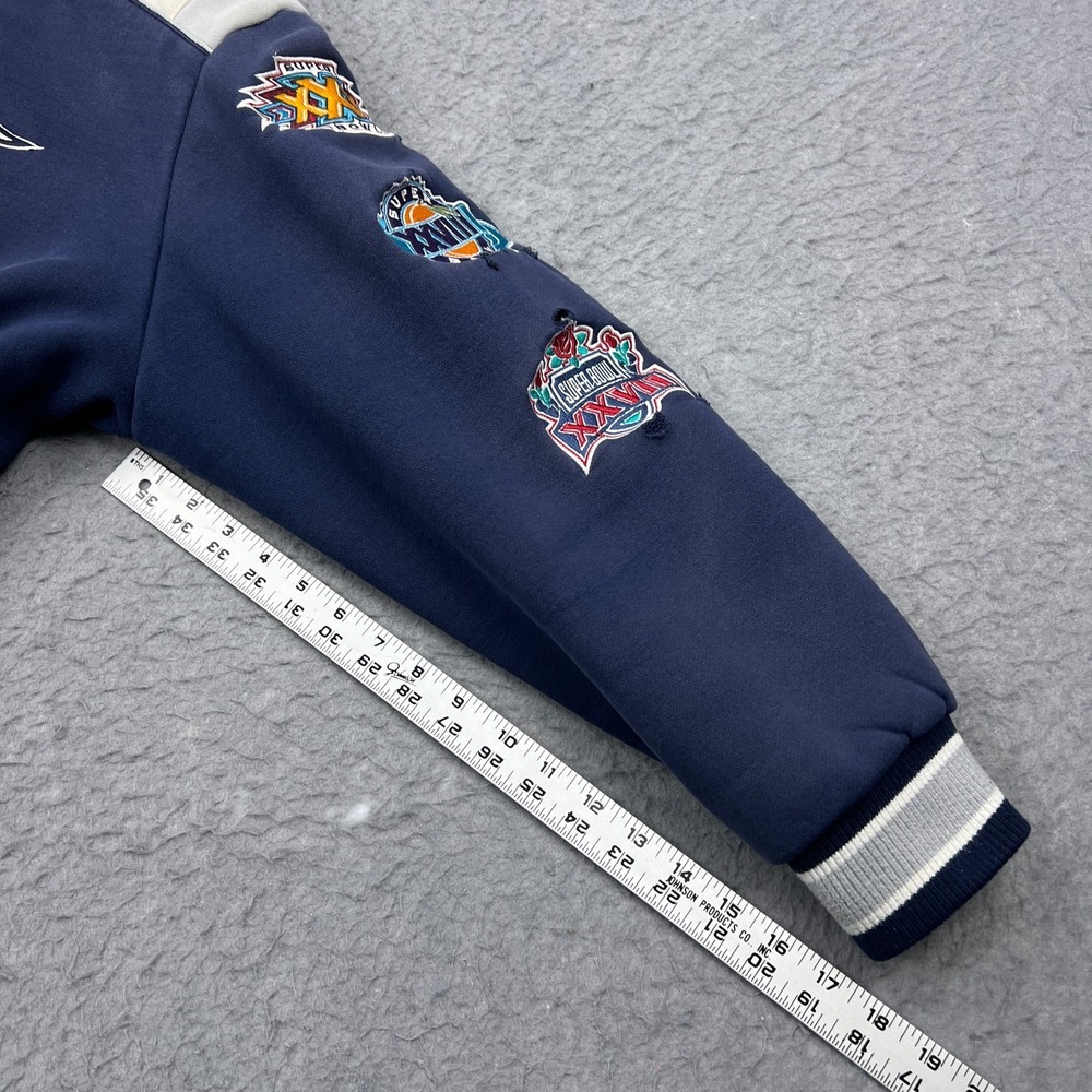 NFL Dallas Cowboys Super Bowl Champions Jacket Men's XL Blue Zip Hoodie Patches - Picture 13 of 16
